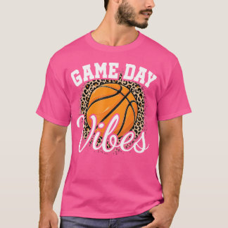 Camiseta Dia do Jogo Basquete Leopardo Imprime Mulheres Men