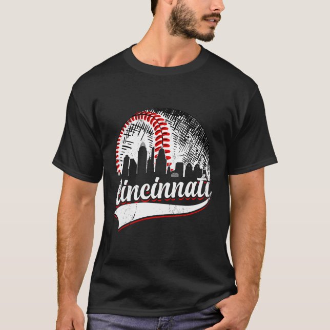 Camiseta Dia do Jogo de Baseball Cincinnati (Frente)