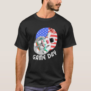 Camiseta Dia do Jogo de Futebol Americano, Astronauta de Ba