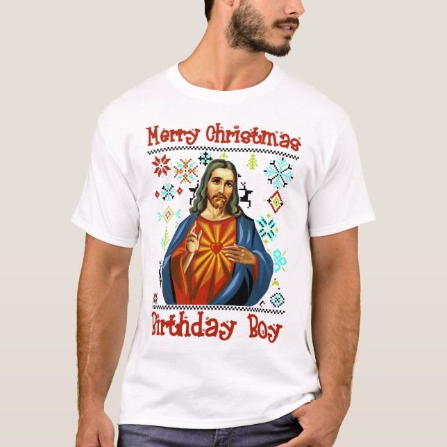 Camiseta Dia do nascimento do clipart do Jesus Cristo (Frente)