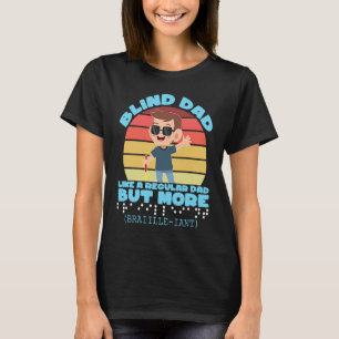 Camiseta Dia do Pai Cego Apoia Pessoas Cegas Cegueira