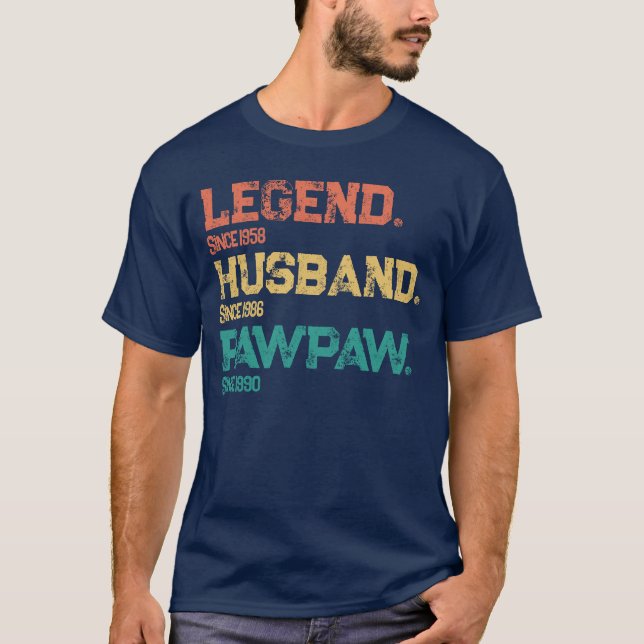 Camiseta Dia do Pai do Marido Pawpaw da Legenda Personaliza (Frente)