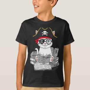 Camiseta Dia do Pi Gato Nerd de Matemática Pirata Professor