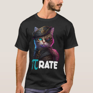 Camiseta Dia do Pi Gato Pirata Professor de Matemática e Ci