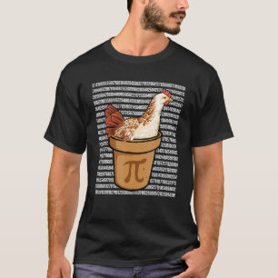 Camiseta Dia do Pi Piada Matemática Frango no Prato do Pi P