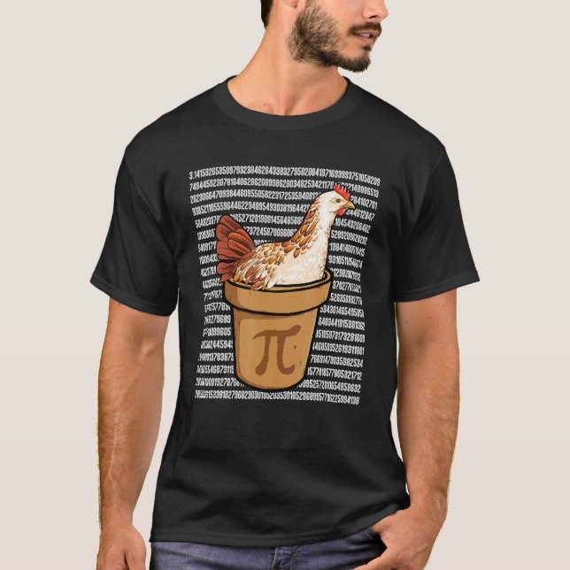 Camiseta Dia do Pi Piada Matemática Frango no Prato do Pi P (Frente)