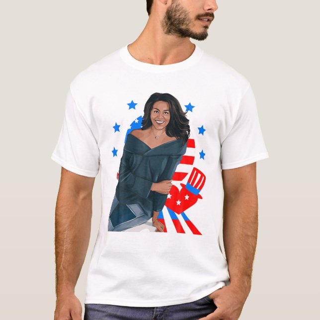 Camiseta Dia do Presidente da História Negra Michelle Obama (Frente)