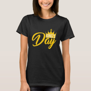 Camiseta Dia do Rei Holanda Dourada Laranja Homens Crianças