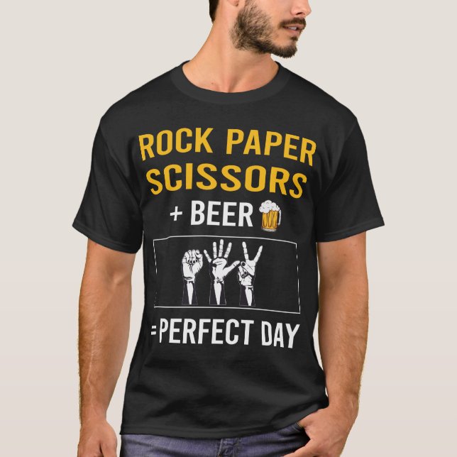 Camiseta Dia do Rock Paper Scissors da Cerveja (Frente)