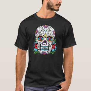 Camiseta Dia do t-shirt mexicano inoperante do crânio
