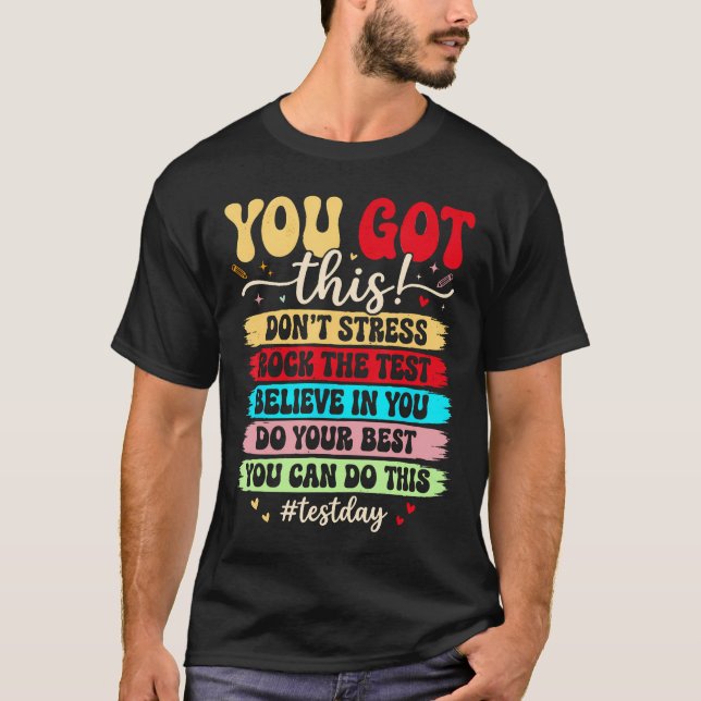 Camiseta Dia do Teste Rocke o Teste Professor Dia de Teste  (Frente)