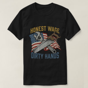 Camiseta Dia do Trabalho com Ferramenta Manual Salário Hone
