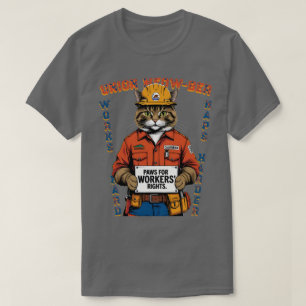 Camiseta Dia do Trabalho de Membro da União de Gato Engraça