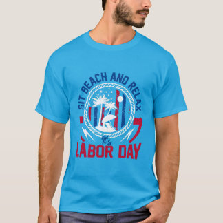 Camiseta Dia do Trabalho - Sente-se, Praia e Relaxa é Dia d