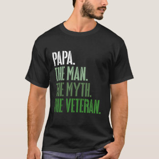 Camiseta Dia Do Veterano Papa O Homem O Mito O Veterano Mi
