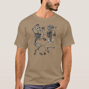 Camiseta Dia do vintage dos esqueletos inoperantes da danç