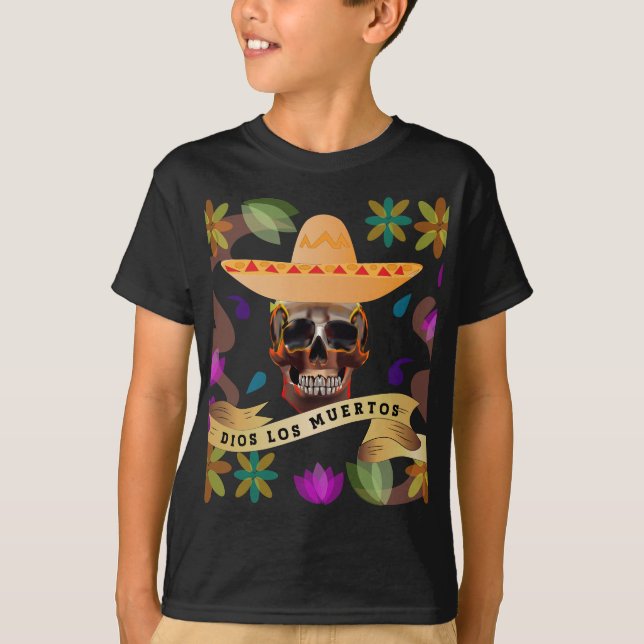Camiseta Dia dos Mortos de Dios Los Muertos (Frente)