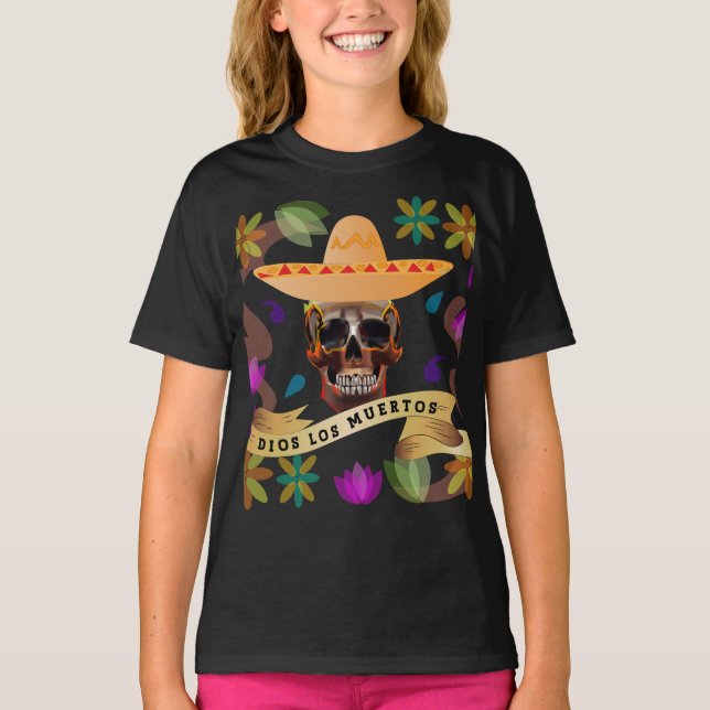Camiseta Dia dos Mortos de Dios Los Muertos (Frente)