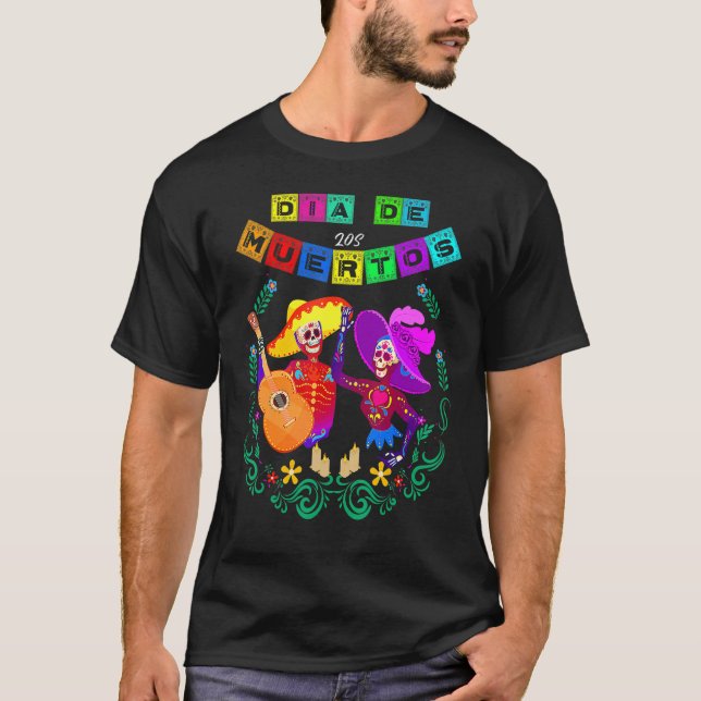 Camiseta Dia dos Mortos dos Muertos - Caveira Mexicana M (Frente)