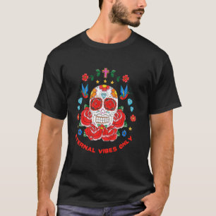 Camiseta Dia dos Mortos Floral Caveira de Açúcar Vibrações