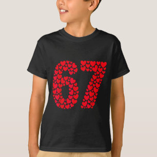 Camiseta Dia dos Namorados 67 Cheio de Coração Engraçado Se