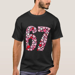 Camiseta Dia dos Namorados 67 Corações Romântico Divertido