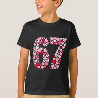 Camiseta Dia dos Namorados 67 Corações Romântico Engraçado
