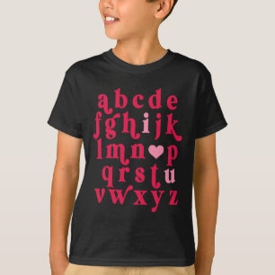 Camiseta Dia Dos Namorados Alfabeto Abc Eu Amo Você Profess