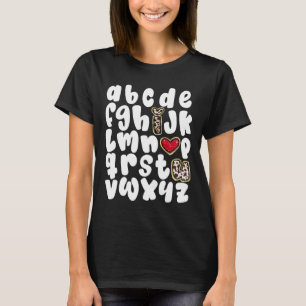 Camiseta Dia dos Namorados Alfabeto Abc Eu Te Amo Professor