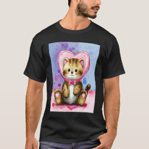 Camiseta Dia dos Namorados Amor Coração Gato Teddy Namorada