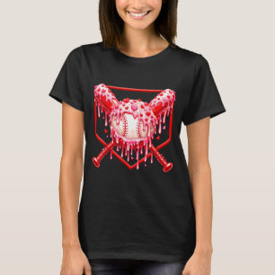 Camiseta Dia dos Namorados Beisebol Meninos Sorvete Gotejam