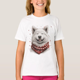 Camiseta Dia dos Namorados cachorro Samoyed