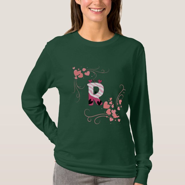 Camiseta Dia dos Namorados com a Letra "R" (Frente)
