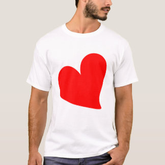 CAMISETA DIA DOS NAMORADOS COM CORAÇÃO VERMELHO NA MODA