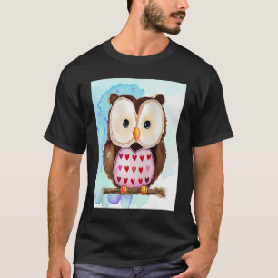Camiseta Dia dos Namorados Coração de Amor Coruja Teddy Nam