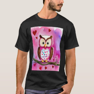 Camiseta Dia dos Namorados Coração de Amor Coruja Teddy Nam