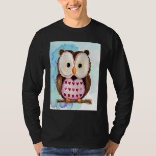 Camiseta Dia dos Namorados Coração de Amor Coruja Teddy Nam