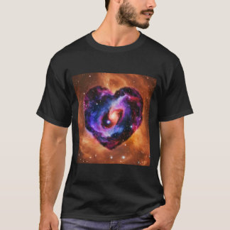 Camiseta Dia dos Namorados Coração de Amor Galáxia Namorada