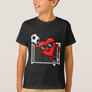 Camiseta Dia dos Namorados Coração Futebol Engraçado Menino