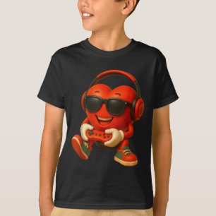 Camiseta Dia dos Namorados Coração Gamer Vídeo Jogos Menino