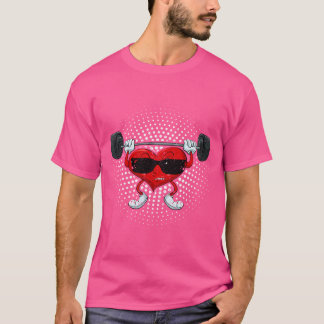Camiseta Dia dos Namorados Coração Levantamento de Peso Eng