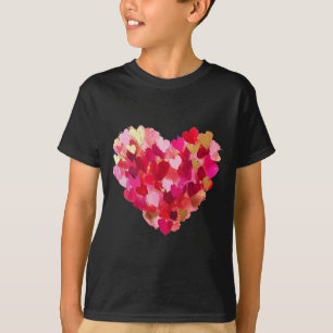 Camiseta Dia dos Namorados Coração Pincelada Fofo Feminino