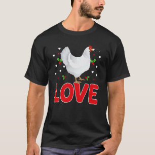 Camiseta Dia dos Namorados Corações Amor Galinhas Animal Mu