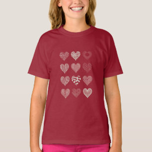 Camiseta Dia dos Namorados Corações Nove Corações Amor de N