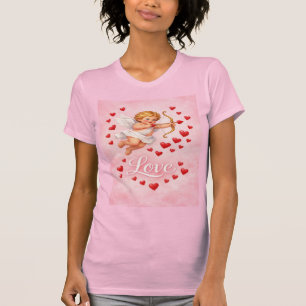 Camiseta Dia dos Namorados Cupido Amor Rosa Vermelho