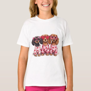 Camiseta Dia dos Namorados Dachshund Cães