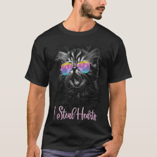Camiseta Dia dos Namorados de 2019 Eu Roubo Corações Gatinh