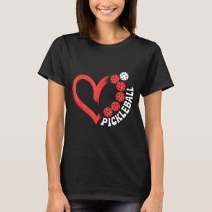 Camiseta Dia dos Namorados de pickleball coração