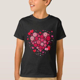 Camiseta Dia dos Namorados de pickleball feminino coração a