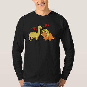 Camiseta Dia dos Namorados Dinossauros Fofos Namorado Namor